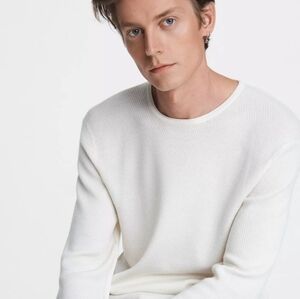 Rag & Bone Collin Wool Crew In Ivory